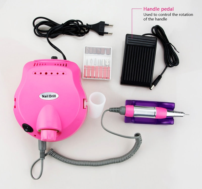 Electric Nail Drill Machine 35000/20000 RPM -Filing Sets for Manicure/ FREE Shipping