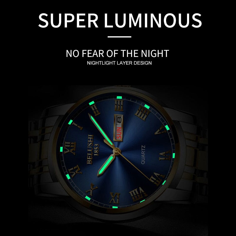 BELUSHI Top Brand Luxury Men's Watch, Luminous/ FREE Shipping - tracking available