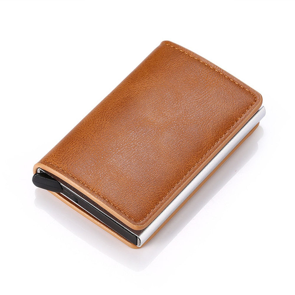 Men RFID Blocking Money, Bank Card Slim Leather Wallet-ID Holder-money clip/ Free Shipping
