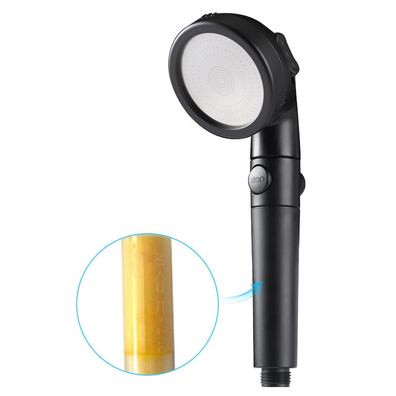 Shower head with fIlitration/stop button 3 Modes and Filter balls / Buy 4 get 1 FREE / Enter Code 0HMG0MQAHKKV / Free Shipping