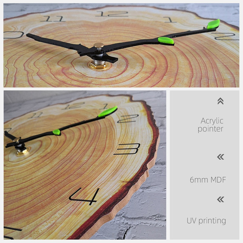 3D Wood Grain 12 inch Wall Clock  - Quartz / FREE Shipping - tracking available