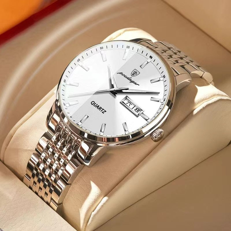 POEDAGAR Men's  Quartz  Watch  / Waterproof / Luminous / Stainless Steel , enter Discount Code 1QFX86VKJ1AS  Buy 1 get 1 FREE / FREE Shipping