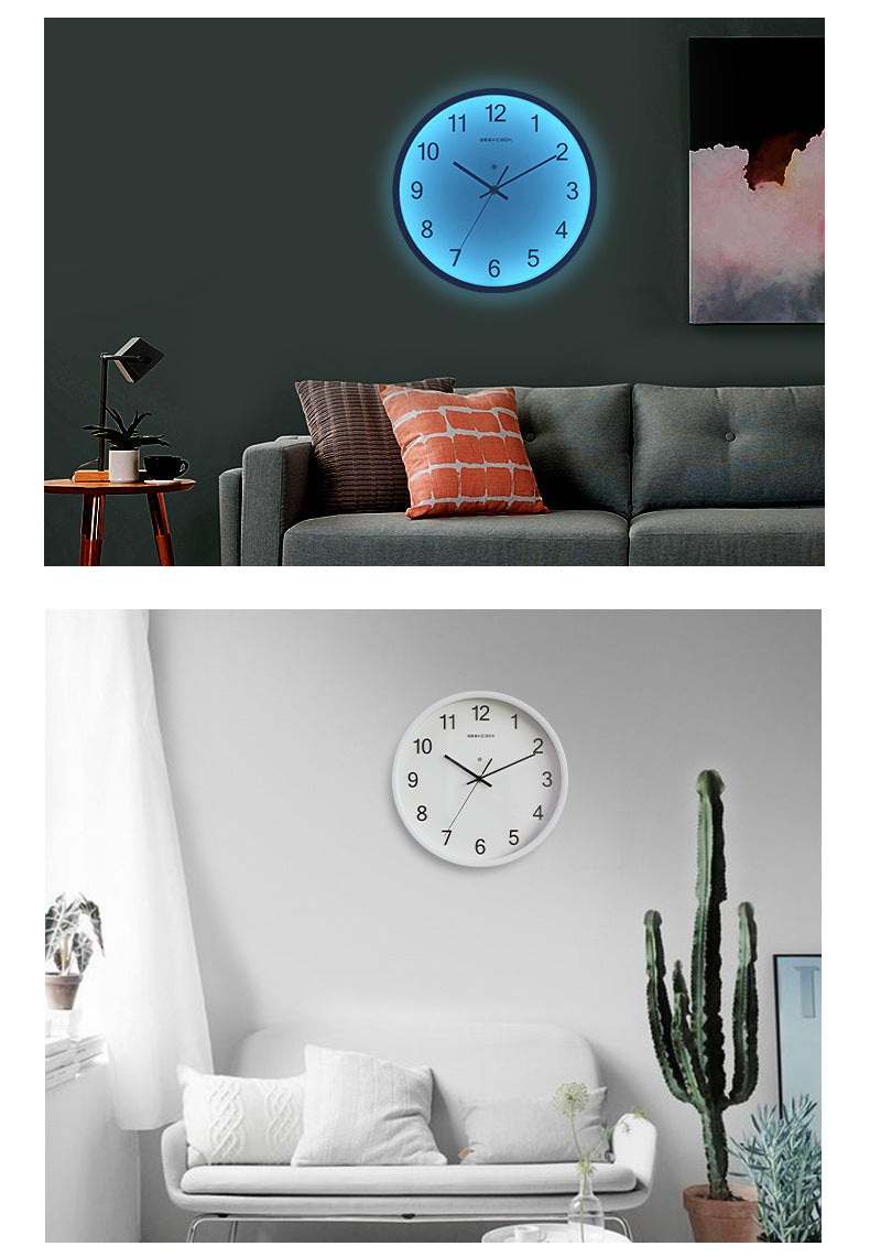 Luminous Wall Clock Large Number Hanging Clocks /  Quiet / Kitchen, Living Room