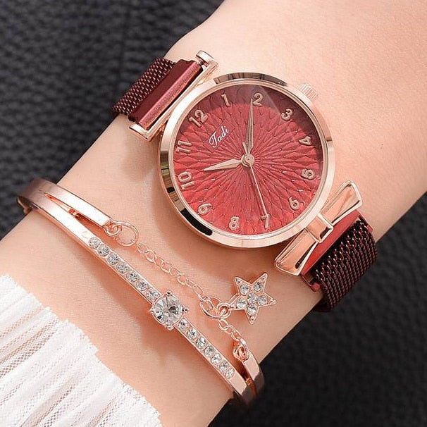Elegant Bracelet and LVPAI Watch For Women / quartz / enter discount code  RPHKSPFPJRSN  Buy 1 get 1 FREE  /  FREE Shipping