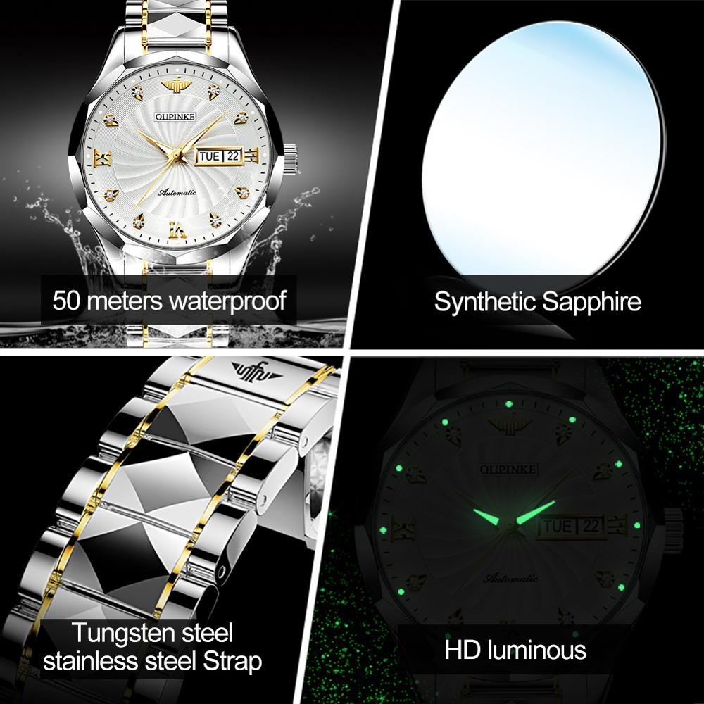 Swiss OUPINKE Top Brand Luxury business Men's Wrist watch / Waterproof