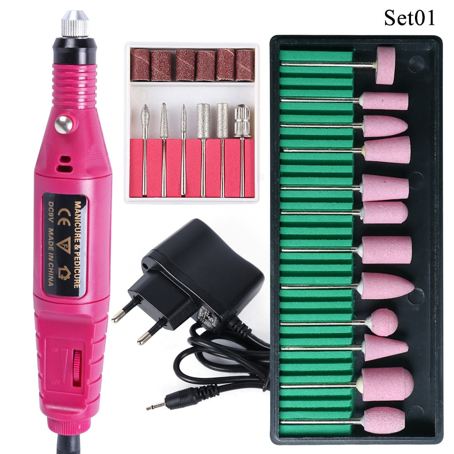 Professional Nail Drill Electric Manicure Machine Milling Cutter Set/ Buy 3 get 1 FREE / Enter CODE 19A1PK9F39VK / FREE Shipping