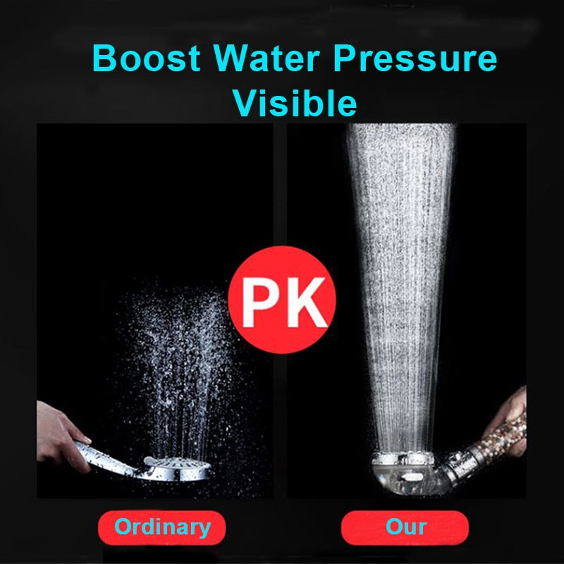 Shower head with fIlitration/stop button 3 Modes and Filter balls / Buy 4 get 1 FREE / Enter Code 0HMG0MQAHKKV / Free Shipping