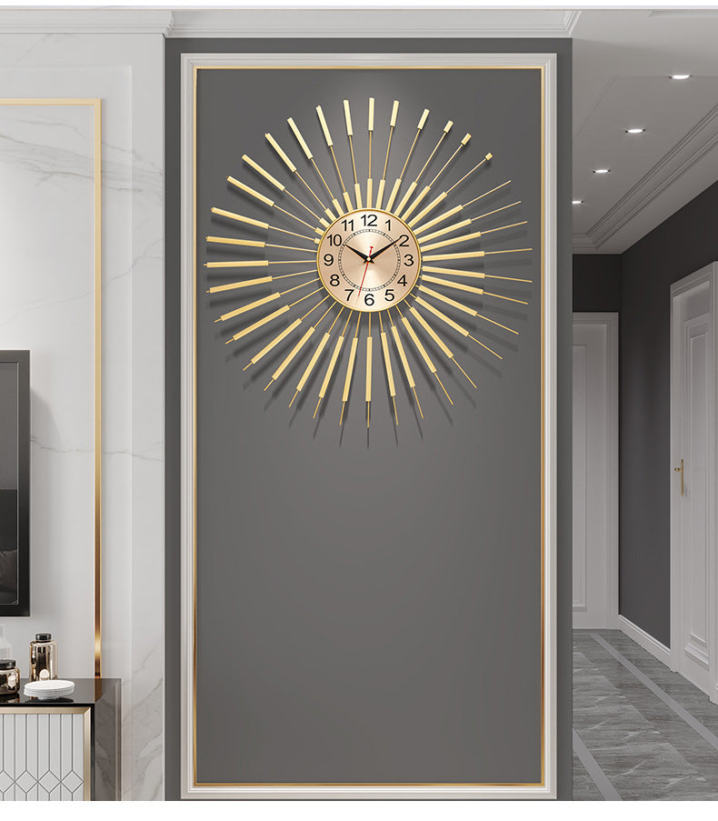 Living room light luxury iron wall clock /  European style design