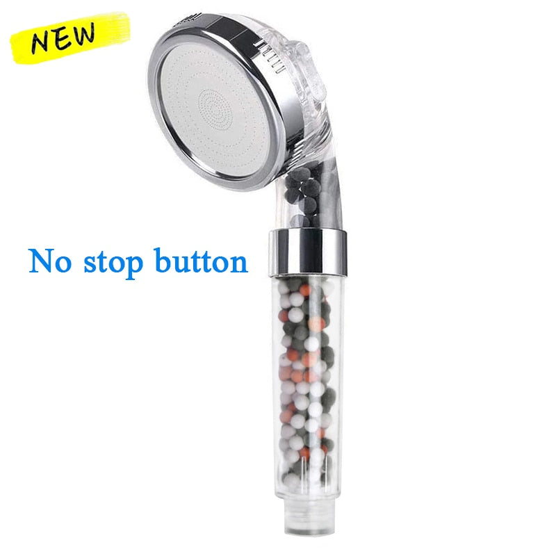 Shower head with fIlitration/stop button 3 Modes and Filter balls / Buy 4 get 1 FREE / Enter Code 0HMG0MQAHKKV / Free Shipping