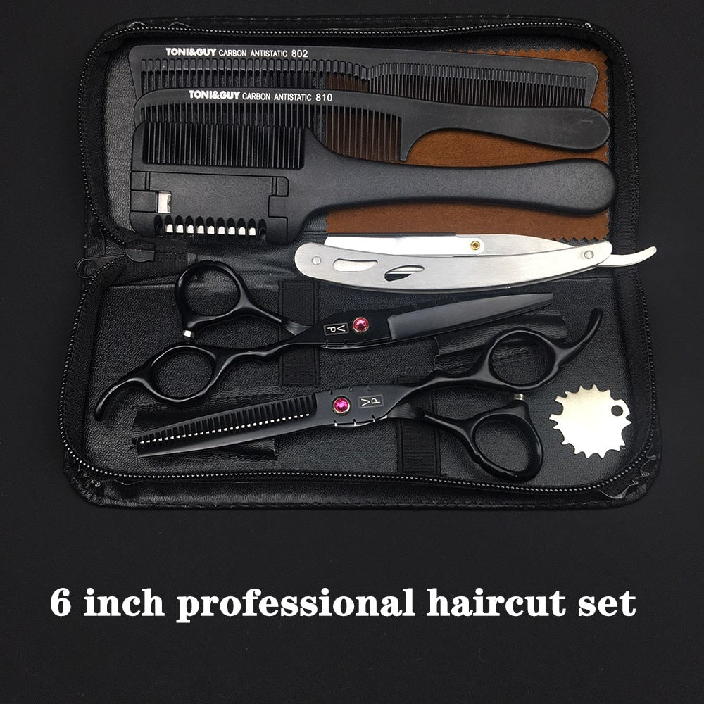 Professional Japan 440c 6 Inch Hair Scissors Set /  Cutting Shears / Thinning Barber Scissors Set / Barber Hairdressing Scissors  / FREE Shipping