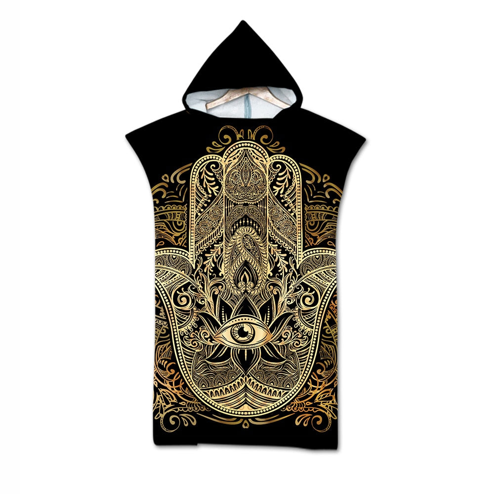 Adult custom print  hoodie Beach robe / Bath robe great for the Beach or casual wear / Free Shippng