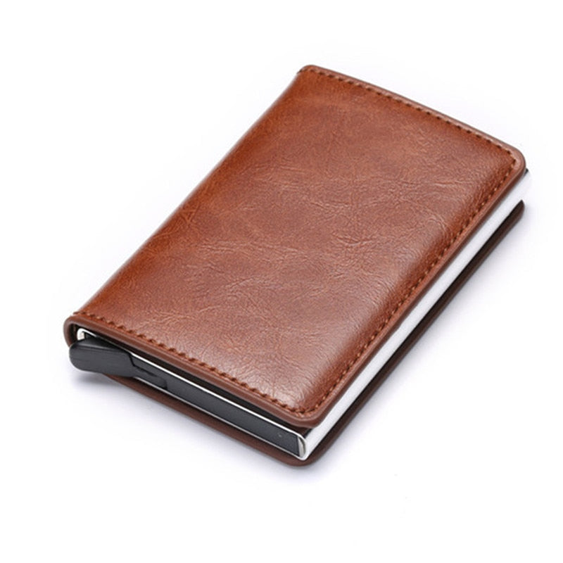 Men RFID Blocking Money, Bank Card Slim Leather Wallet-ID Holder-money clip/ Free Shipping
