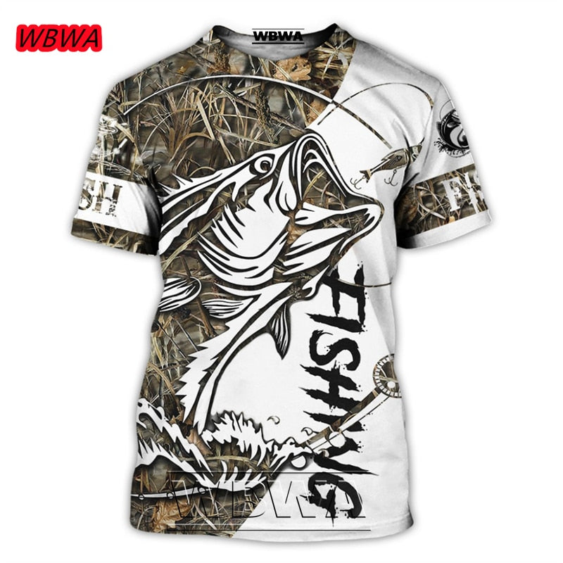 Men and Ladies t-shirt popular custom 3D prints of fish / FREE Shipping