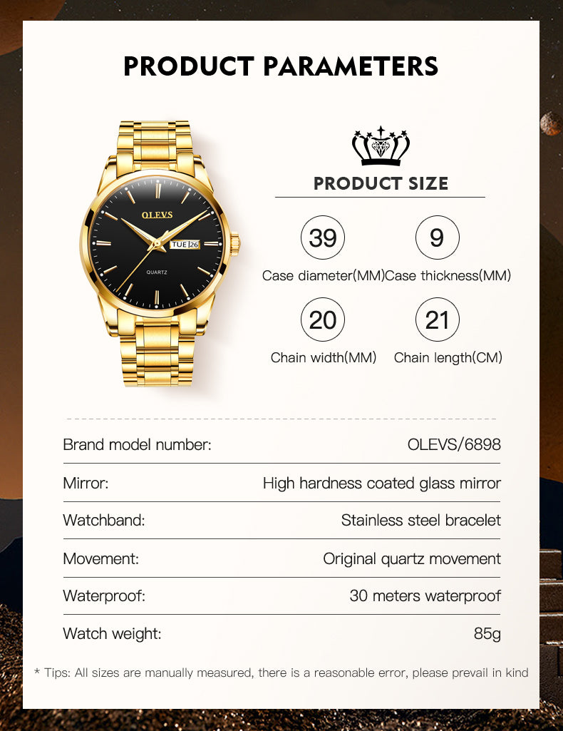 OLEVS Luxury business watch for Men /  enter discount code K0B074XFDPD6 Buy 1 get 1 FREE / FREE Shipping