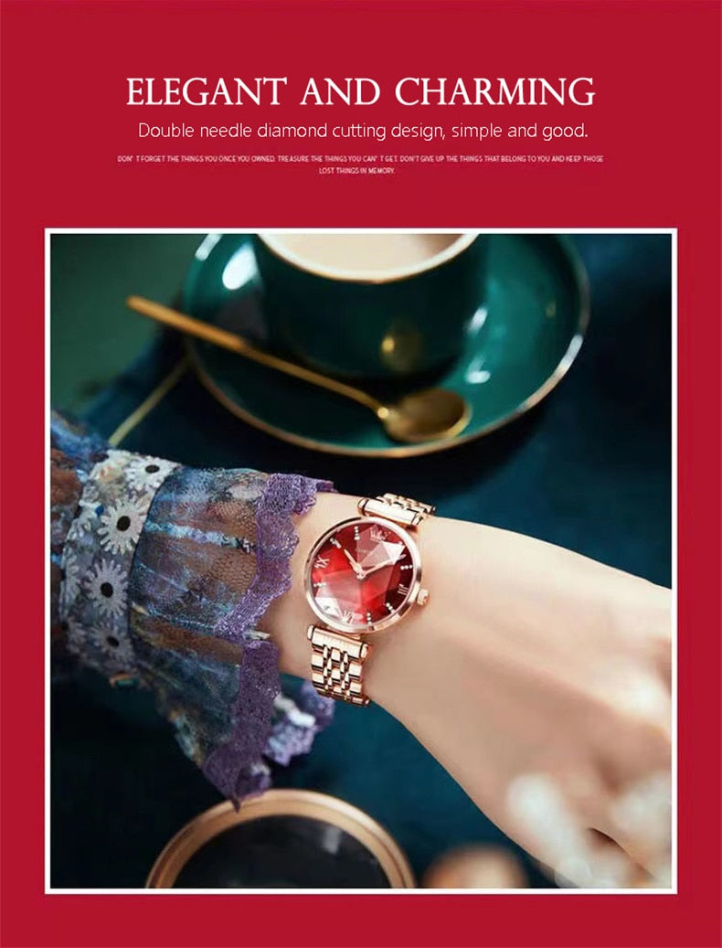POEDAGAR 9313 Elegant Ladies Watch with sparkling Diamonds-luminous/FREE Shipping