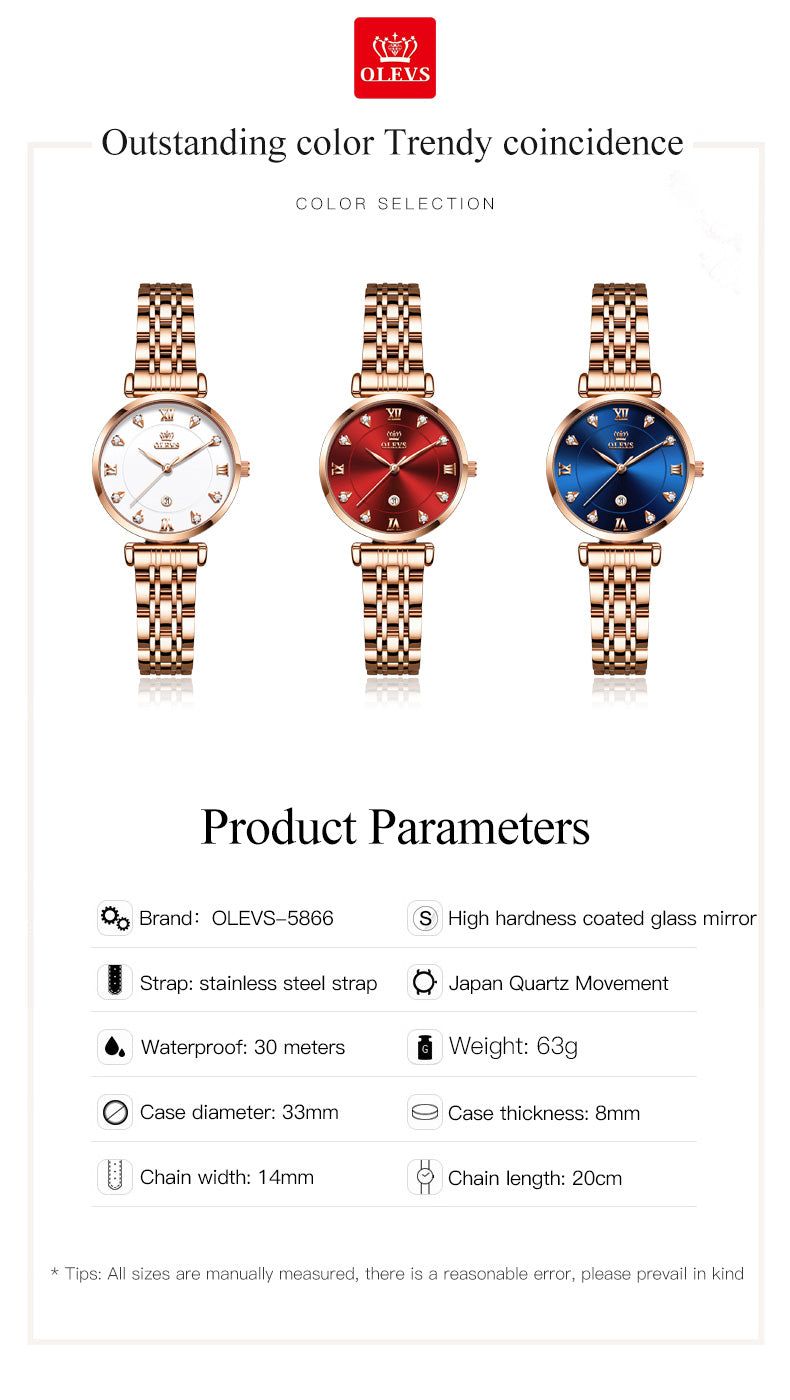 OLEVS beautiful / elegant Top Brand fashion  Watch for  Women / Quartz  /  Waterproof