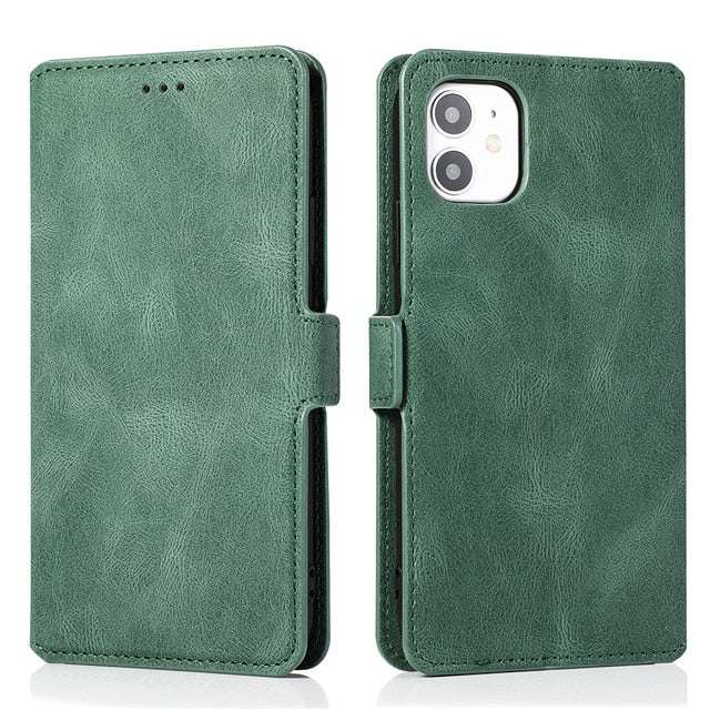Leather Flip Wallet Case For iPhone 14 13 12 Mini 11 Pro XS MAX X XR 8 7 6s 6 Plus 5 5s SE 2020 2022 Card Stand Slot Phone Cover