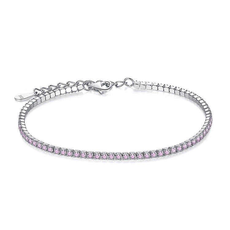 ELESHE 925 Sterling Silver Tennis Charm Bracelet For Women Anti-Allergy / Free Shipping
