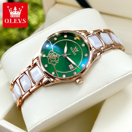 OLEVS beautiful elegant Watches for Women  Camellia /  Quartz / Japan Movement / 30M Waterproof