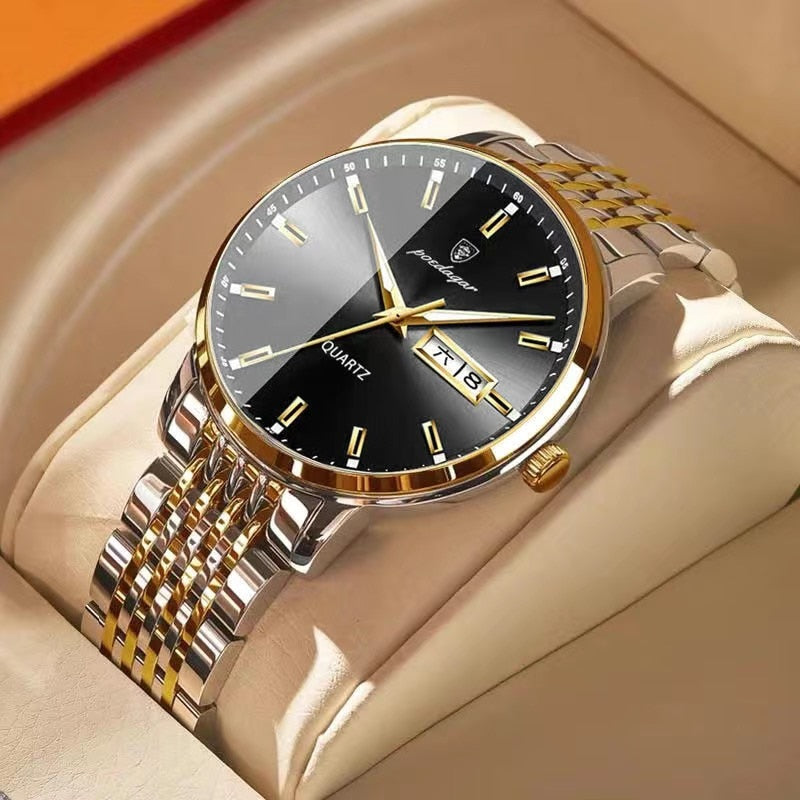 POEDAGAR Men's  Quartz  Watch  / Waterproof / Luminous / Stainless Steel , enter Discount Code 1QFX86VKJ1AS  Buy 1 get 1 FREE / FREE Shipping