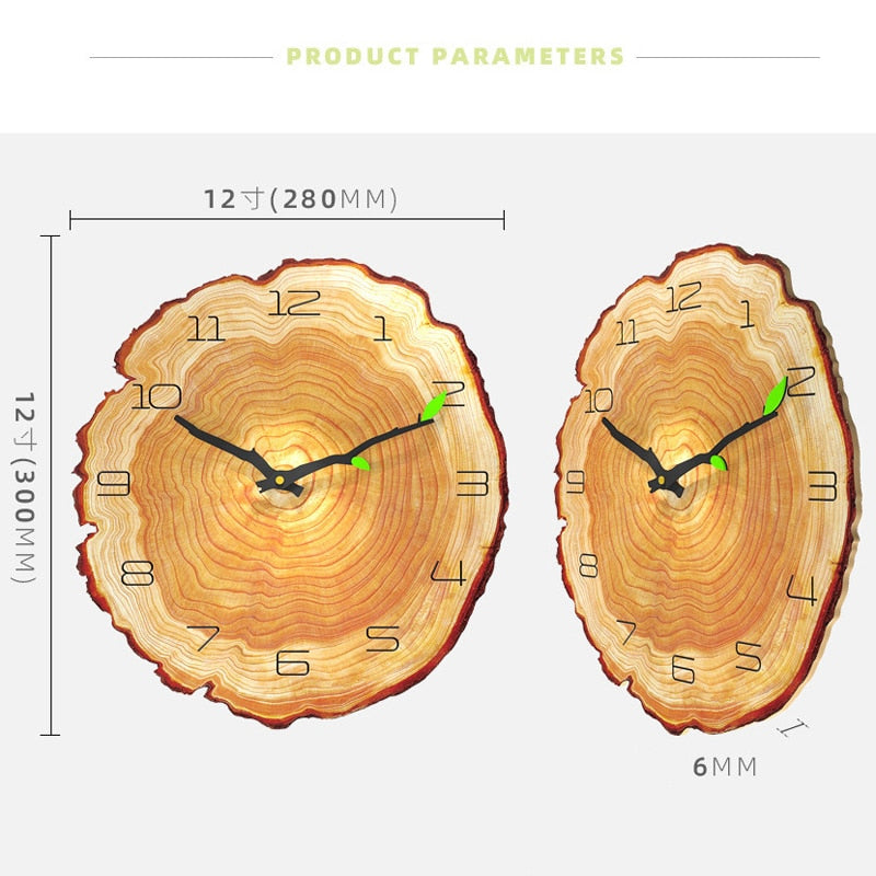 3D Wood Grain 12 inch Wall Clock  - Quartz / FREE Shipping - tracking available