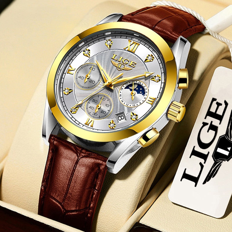 LIGE beautiful elegant  Ladies Watch / Waterproof/  Rose Gold Steel Strap / Top Brand Bracelet