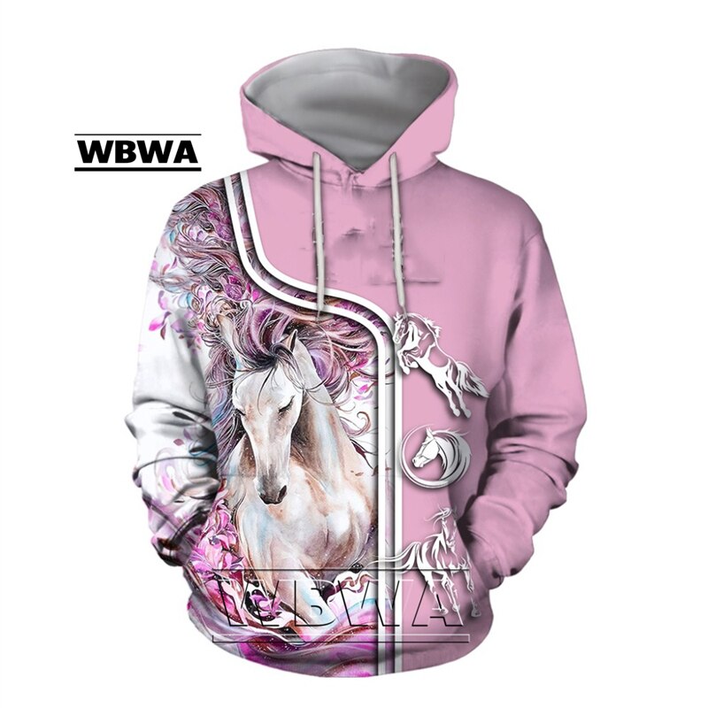 Ladies / Men hoodie beautiful  3D  animal Prints  / horse Men/ pullover streetwear / FREE shipping