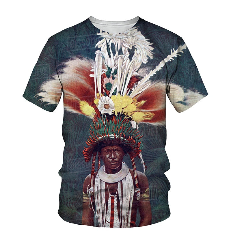 Men's fashion   Indian Culture 3D  Short Sleeve Casual T-shirts / FREE Shipping