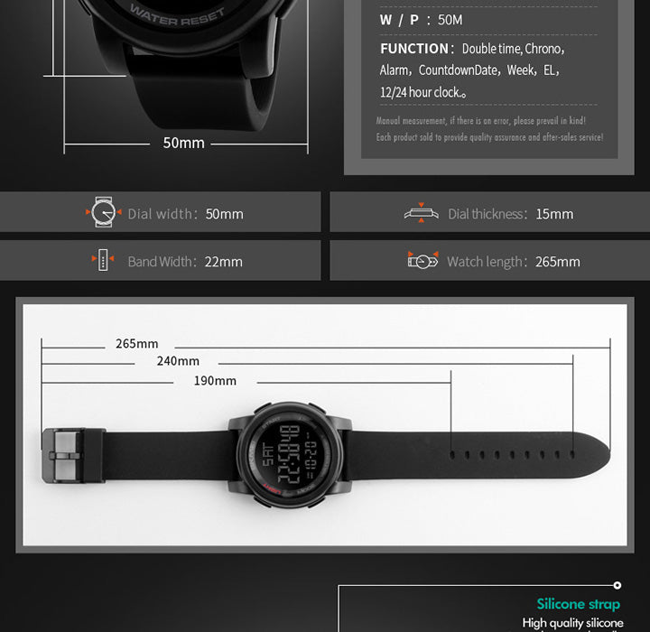 SKMEI Top Luxury Sport Watch for Men /  Alarm Clock / Waterproof /  Multifunction Digital Watch