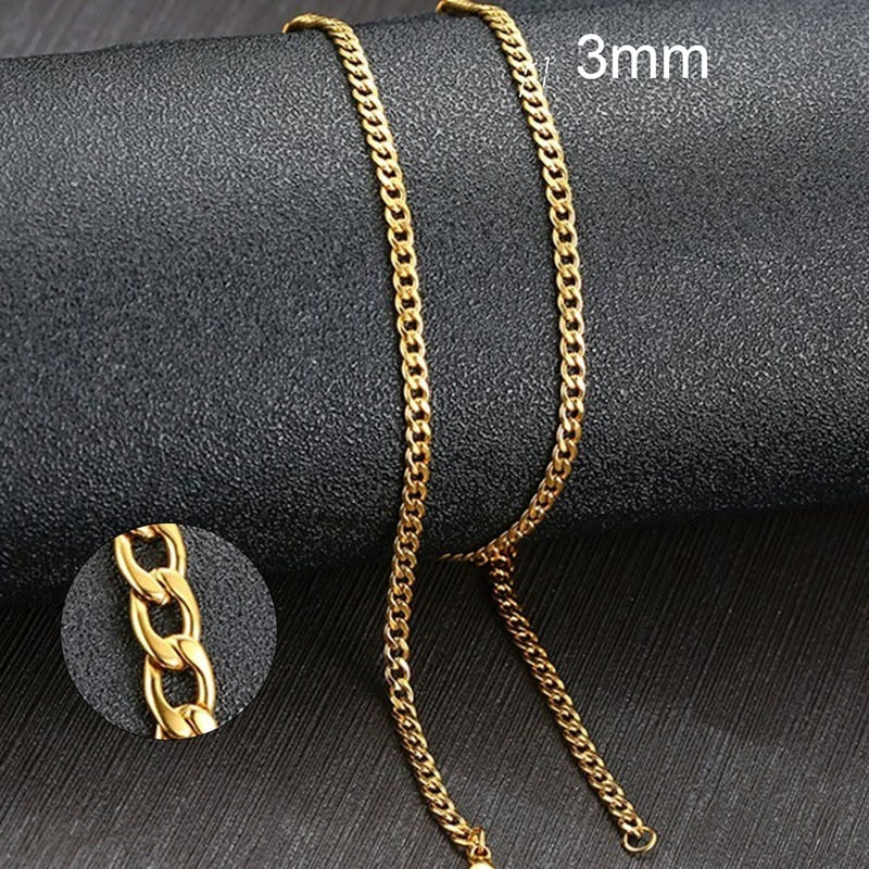 Vnox Cuban Link Chain Necklace Stainless Steel Gold or Silver / Buy 5 get 1 FREE / Enter Code RC7A4FPXGSRC /Free Shipping