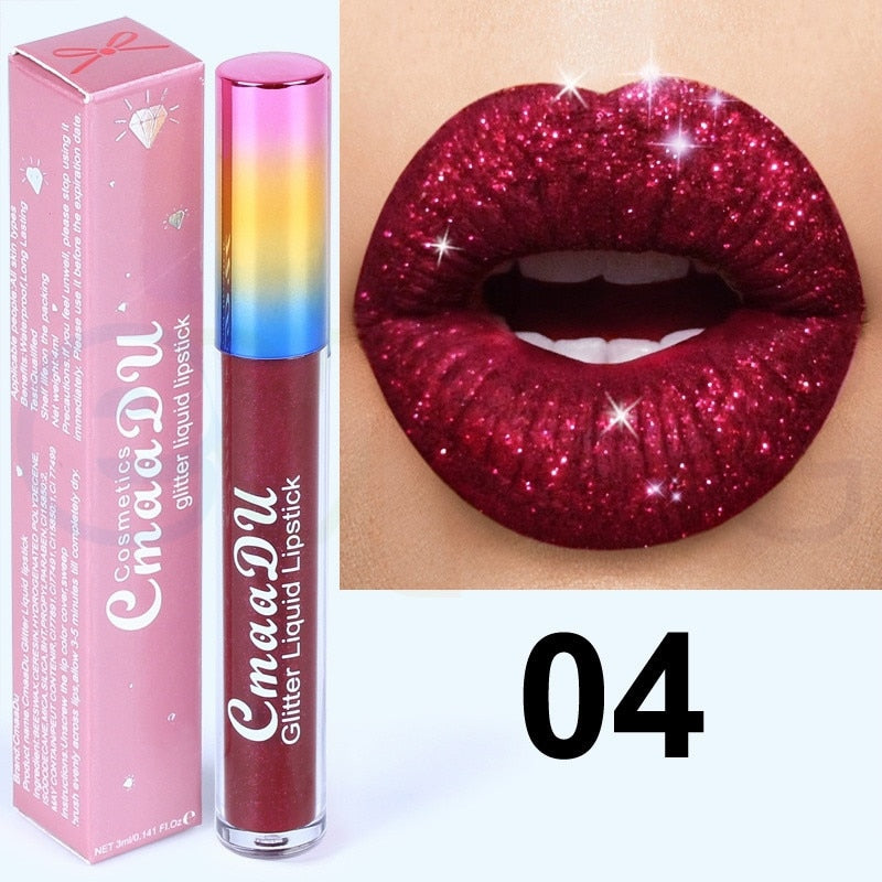 6 Color Glitter Liquid Lipstick / BUY 6 get 1 FREE / Enter Code  77Q4DK50STE9 / FREE Shipping