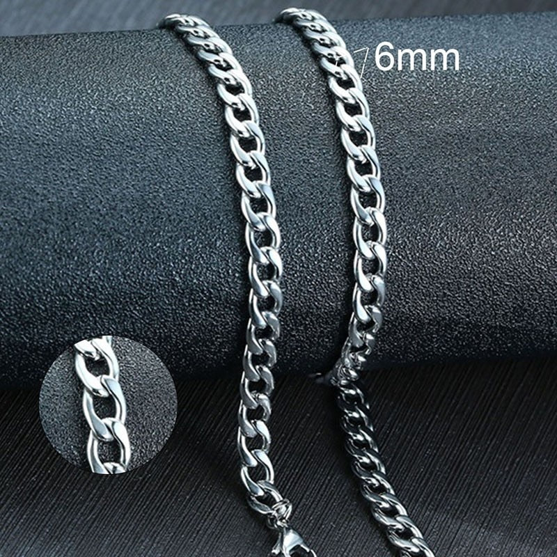 Vnox Cuban Link Chain Necklace Stainless Steel Gold or Silver / Buy 5 get 1 FREE / Enter Code RC7A4FPXGSRC /Free Shipping