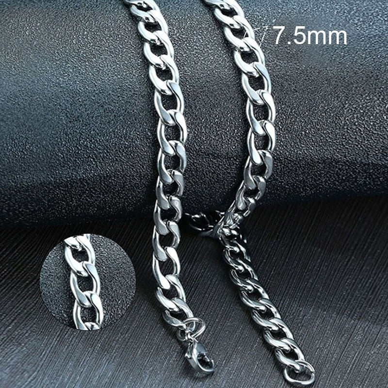 Vnox Cuban Link Chain Necklace Stainless Steel Gold or Silver / Buy 5 get 1 FREE / Enter Code RC7A4FPXGSRC /Free Shipping
