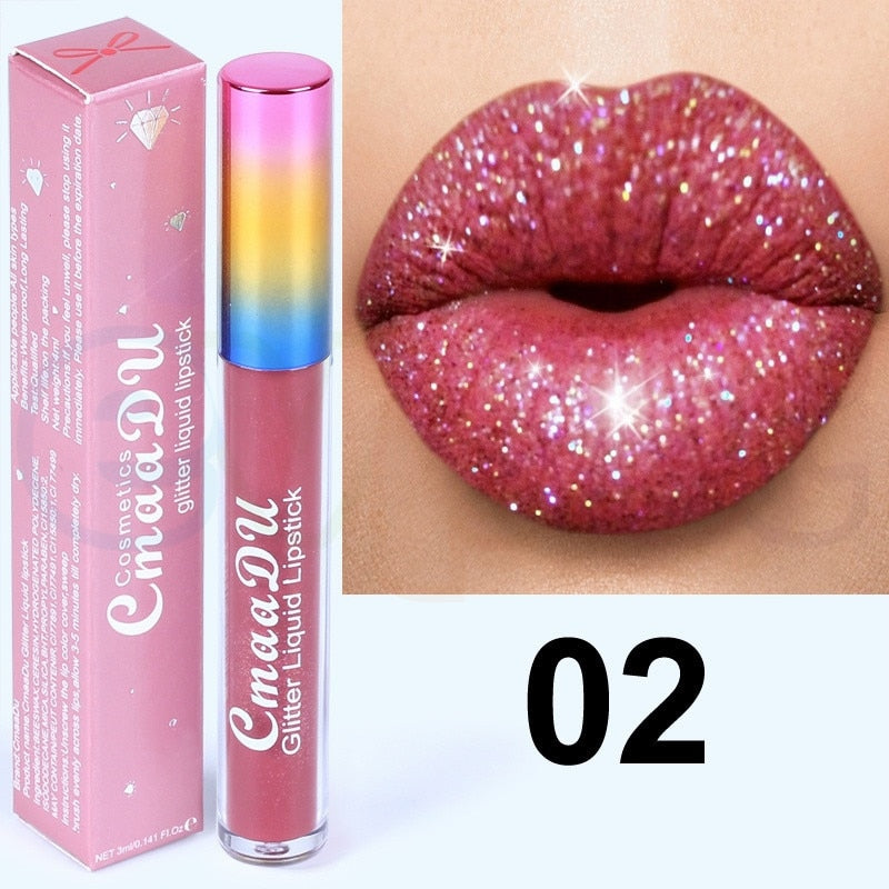 6 Color Glitter Liquid Lipstick / BUY 6 get 1 FREE / Enter Code  77Q4DK50STE9 / FREE Shipping