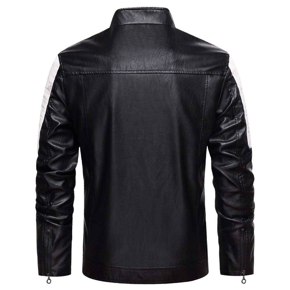 Men's New Motor Biker Fashion Leather Jacket comfortable and warm / FREE Shipping - tracking available