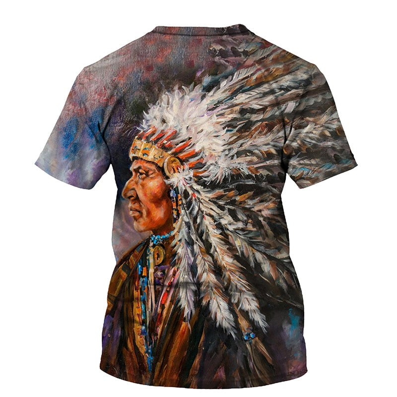 Men's fashion   Indian Culture 3D  Short Sleeve Casual T-shirts / FREE Shipping