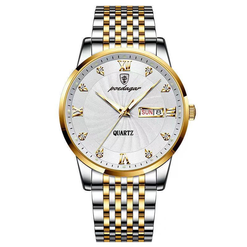 POEDAGAR Men's wrist  Watch Stainless Steel  / waterproof / Luminous Date , enter Discount Code BSATYMPNPZBQ  Buy 1 get 1 FREE / FREE Shipping