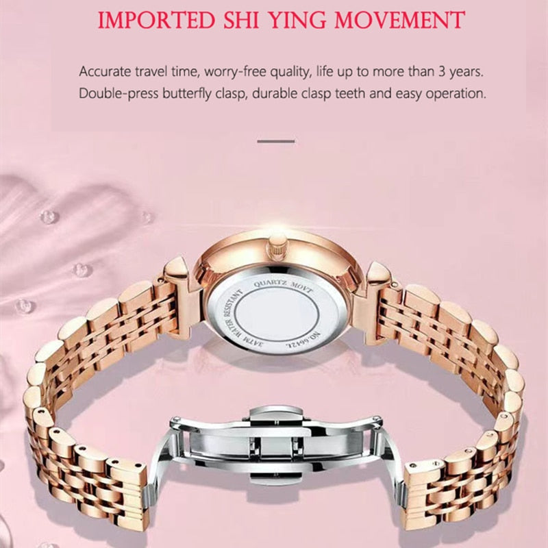 POEDAGAR 9313 Elegant Ladies Watch with sparkling Diamonds-luminous/FREE Shipping
