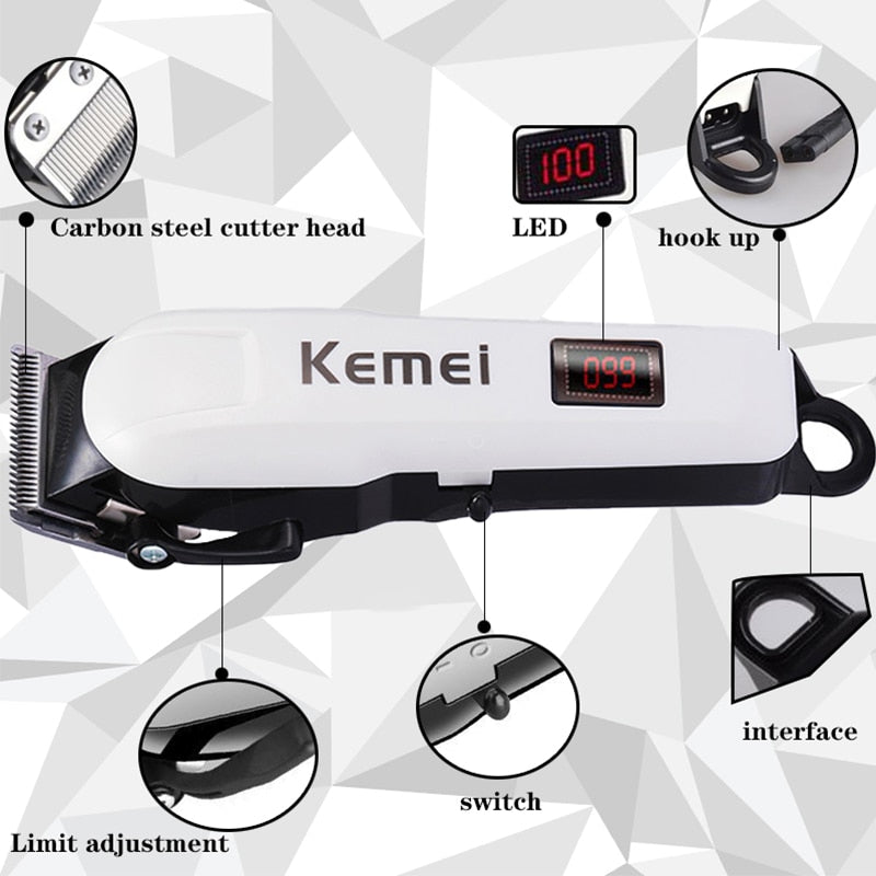 Kemei Professional Electric Hair Clipper / Cutting Wireless Trimmer , rechargeable / FREE Shipping