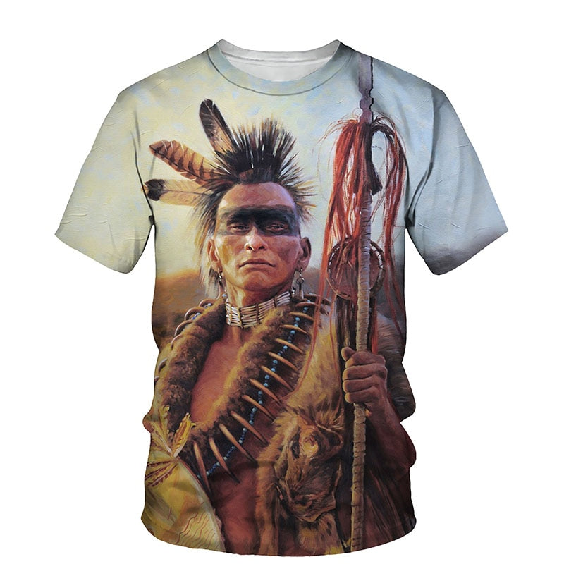 Men's fashion   Indian Culture 3D  Short Sleeve Casual T-shirts / FREE Shipping