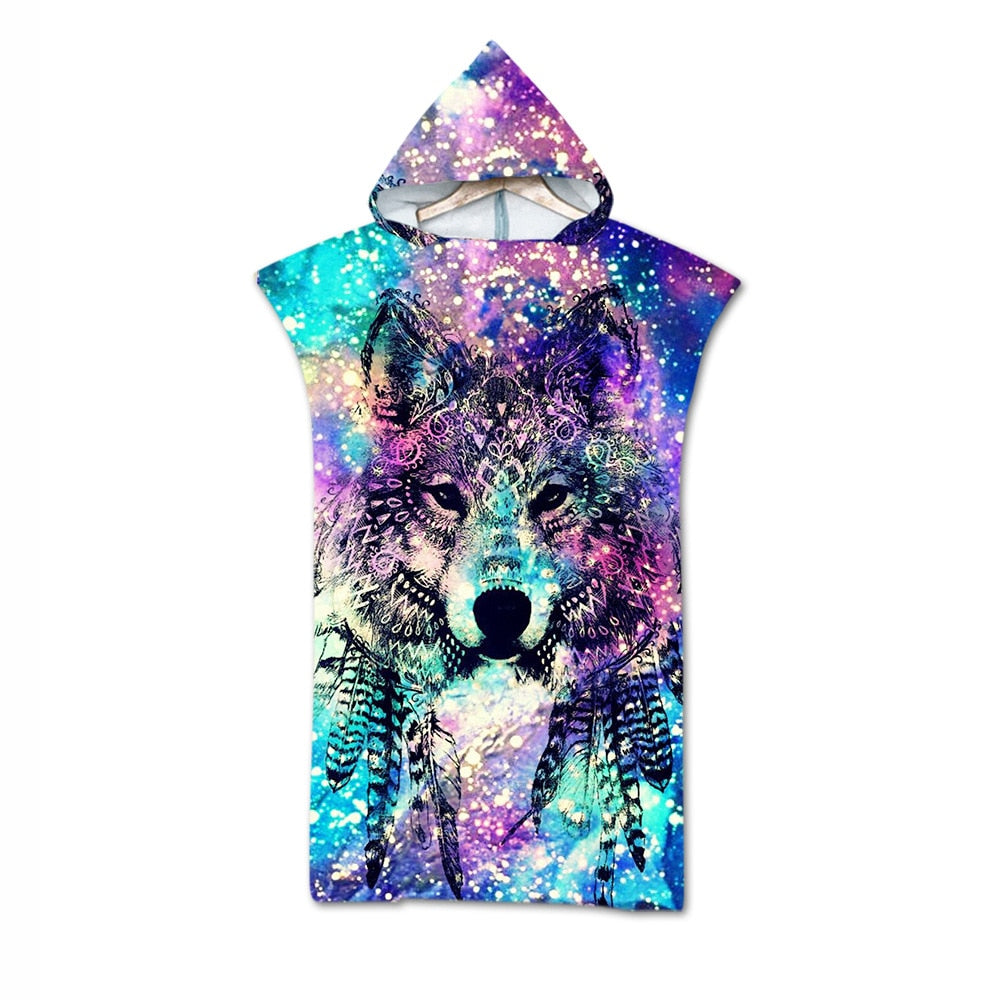 Adult custom print  hoodie Beach robe / Bath robe great for the Beach or casual wear / Free Shippng