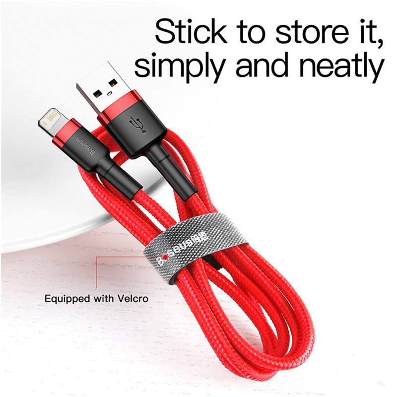Baseus USB Cable for iPhone14 13 12 11 Plus Cable 2.4A Fast Charging Cable for iPhone- Free Shipping