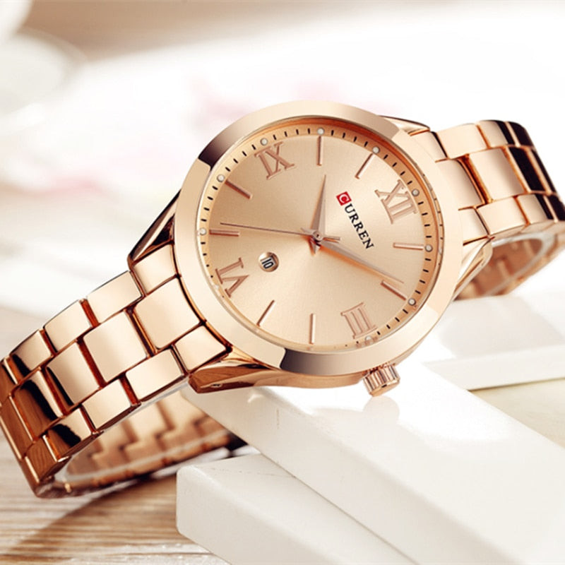 CURREN  beautiful  Gold  Ladies Wrist  Watch ,  Quartz /  FREE Shipping