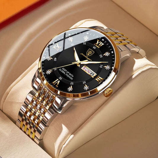 POEDAGAR Men's wrist  Watch Stainless Steel  / waterproof / Luminous Date , enter Discount Code BSATYMPNPZBQ  Buy 1 get 1 FREE / FREE Shipping