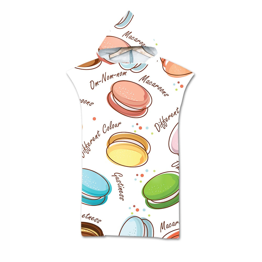 Adult custom print  hoodie Beach robe / Bath robe great for the Beach or casual wear / Free Shippng
