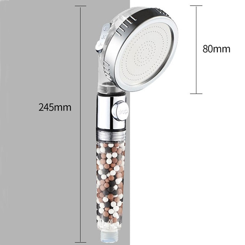 Shower head with fIlitration/stop button 3 Modes and Filter balls / Buy 4 get 1 FREE / Enter Code 0HMG0MQAHKKV / Free Shipping