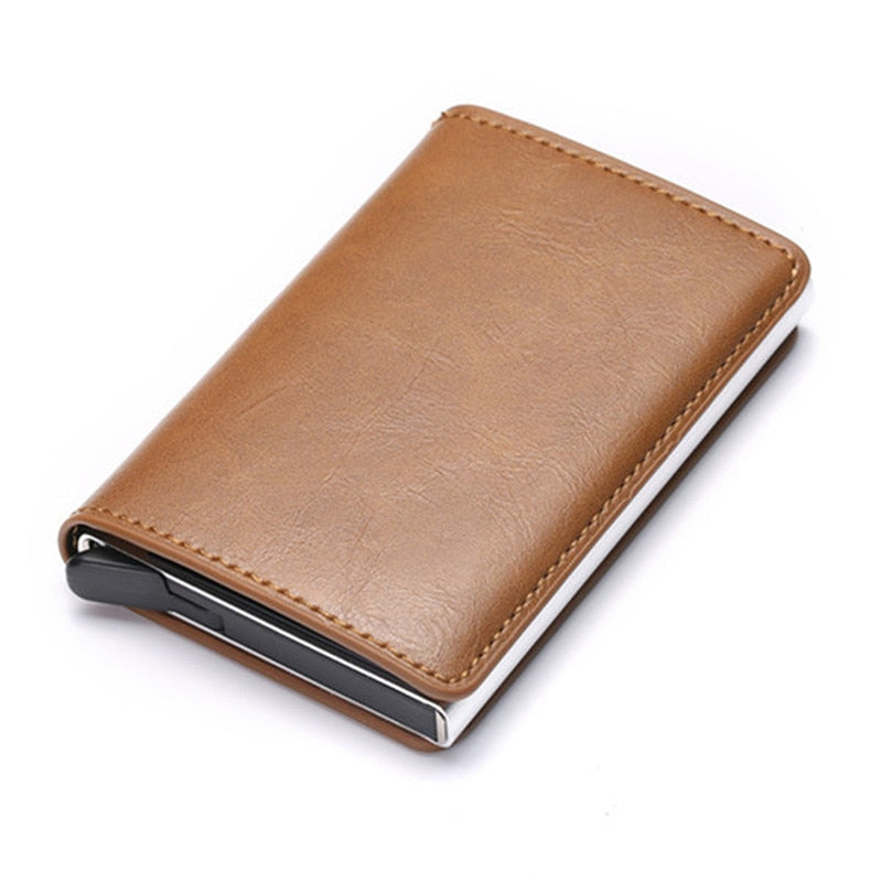 Men RFID Blocking Money, Bank Card Slim Leather Wallet-ID Holder-money clip/ Free Shipping