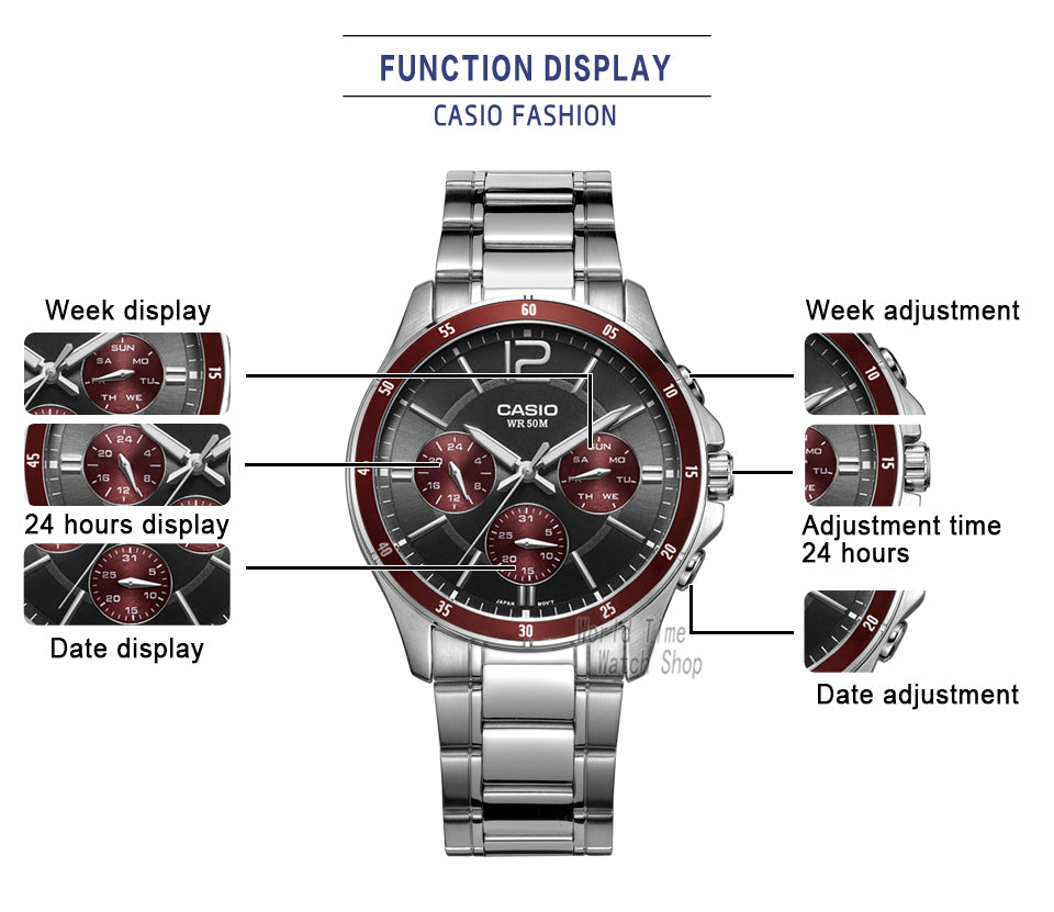 Men's Casio Luxury wrist watch Top brand luxury 50m Waterproof / FREE Shipping