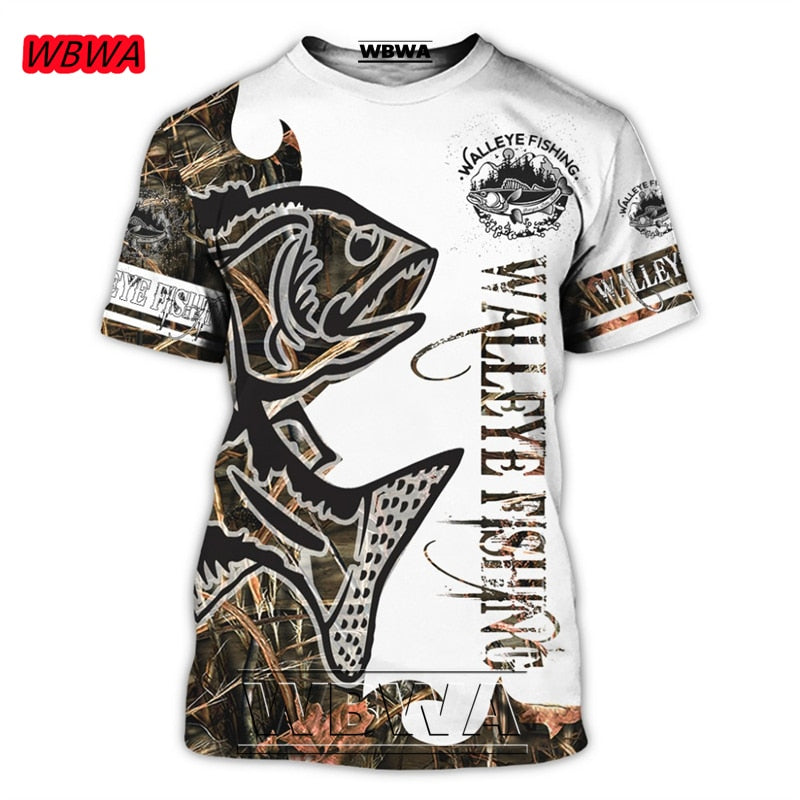 Men and Ladies t-shirt popular custom 3D prints of fish / FREE Shipping