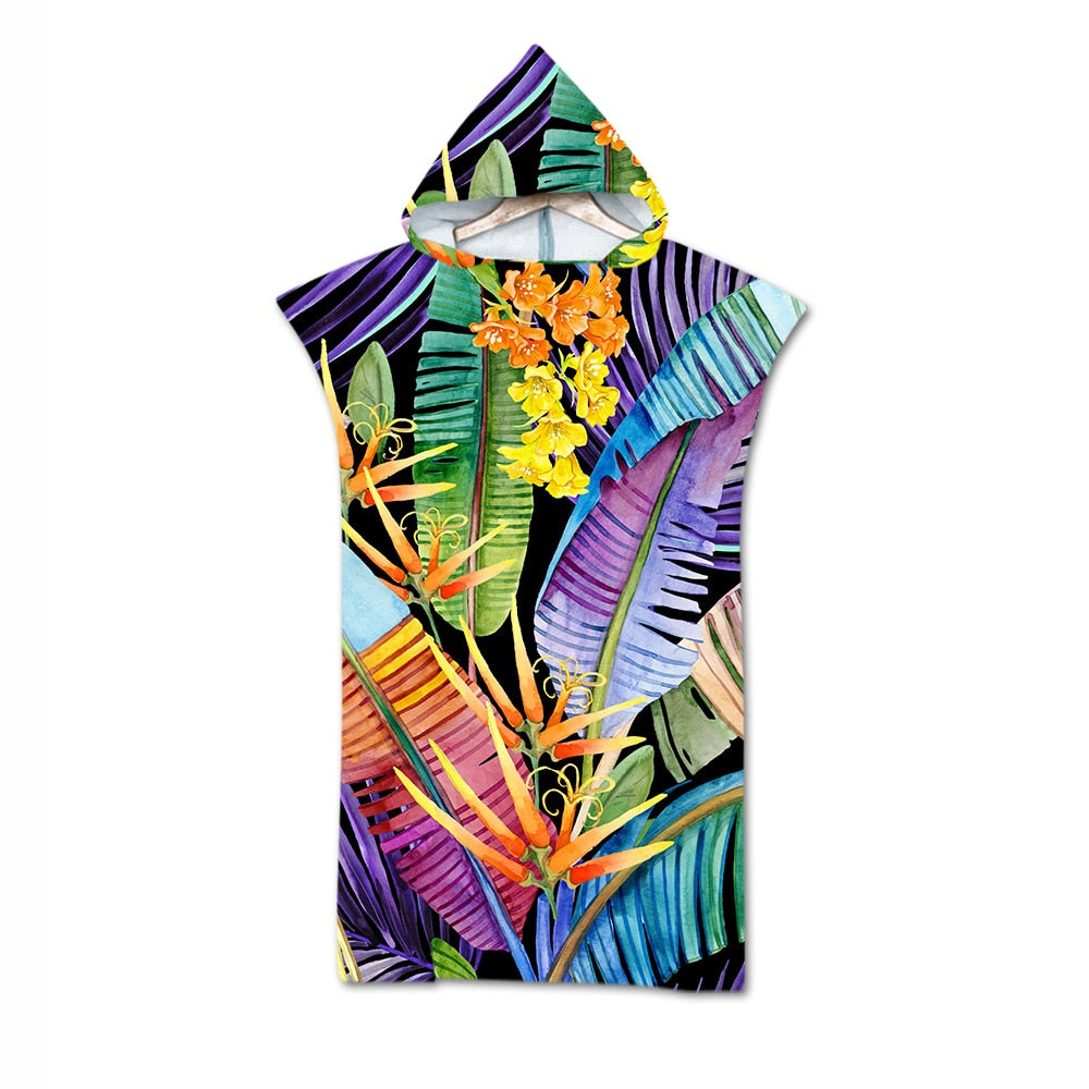 Adult custom print  hoodie Beach robe / Bath robe great for the Beach or casual wear / Free Shippng